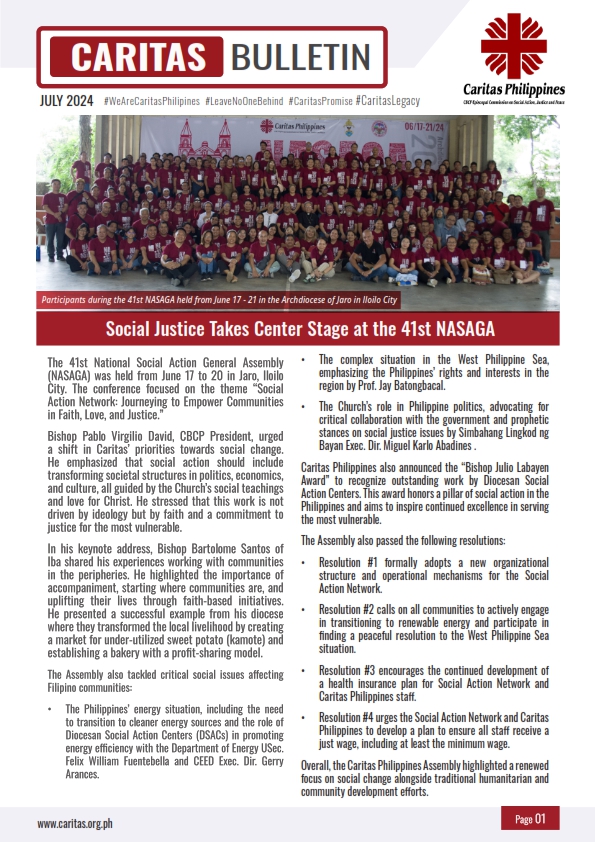 Caritas Philippines Bulletin-July 2024-page 1